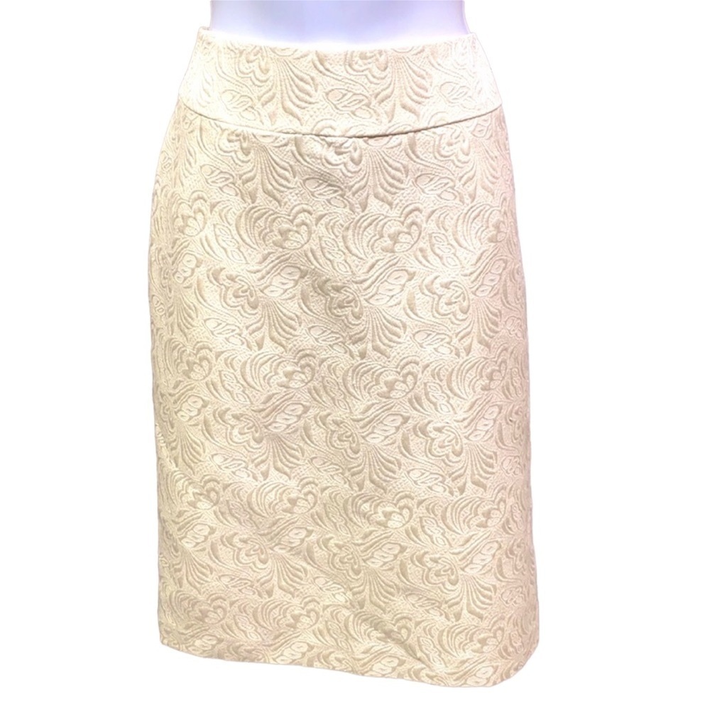 Cynthia Rowley Brocade Cream Pencil Skirt